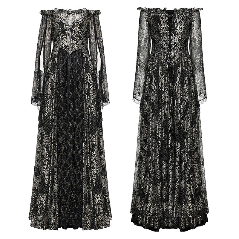 WQ-620LQF Gothic Mystery off shoulder Dress - Image 4