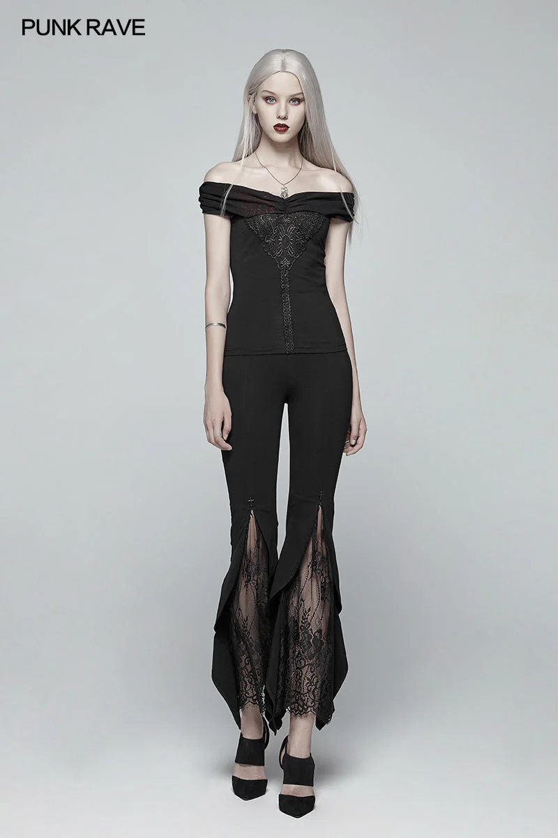 OT-545 Gothic Off-shoulder Short T-shirt - Image 6