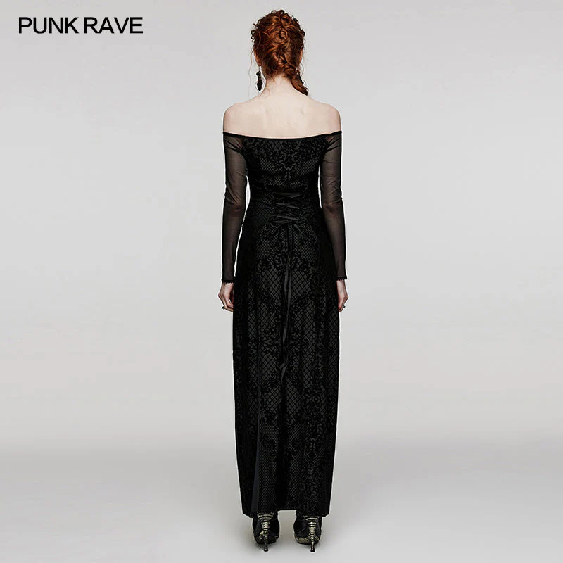 WQ-651LQF Gothic Sexy Split Dress - Image 3