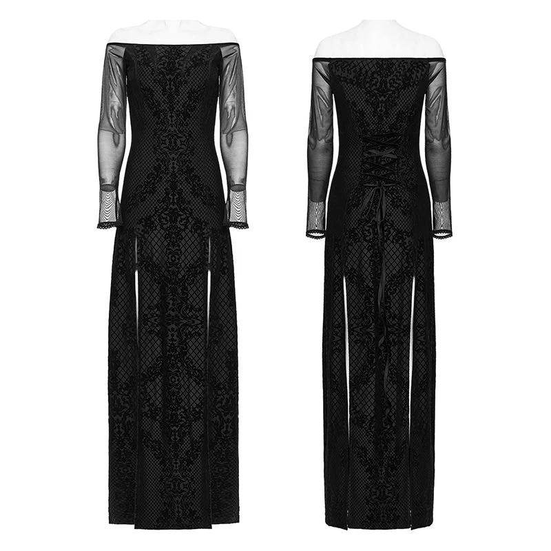WQ-651LQF Gothic Sexy Split Dress - Image 4