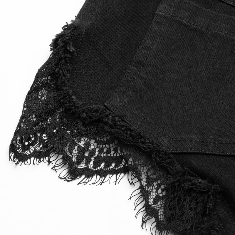 OPK-302NDF Gothic Sexy Tied Rope Short Jeans - Image 4