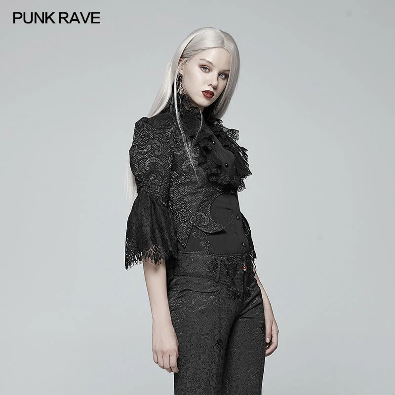WY-971 Gothic Standing Collar Short Coat - Image 2