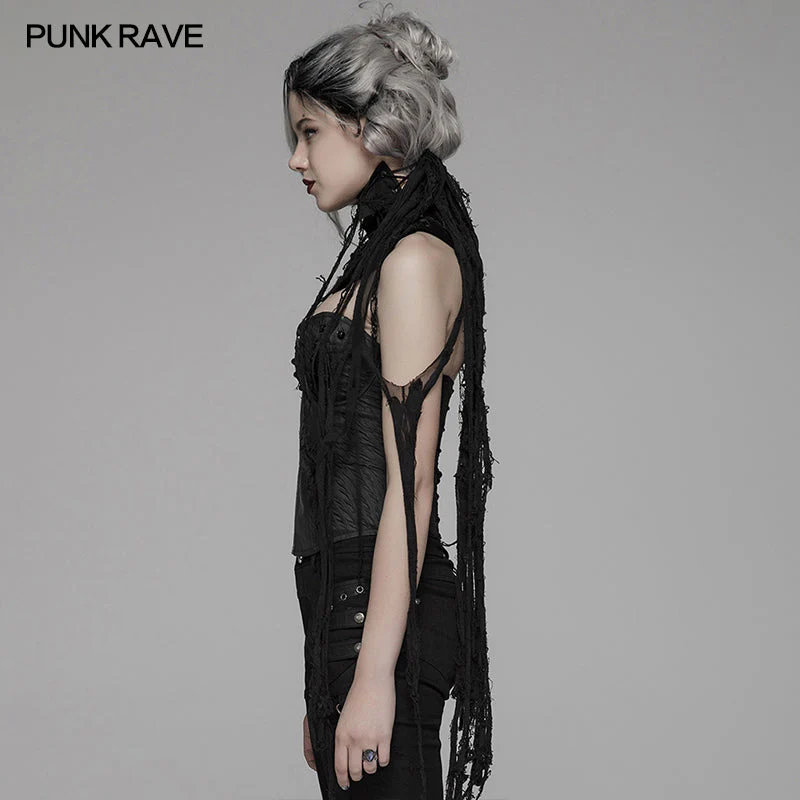 WS-308 Gothic Tattered Scarf - Image 2