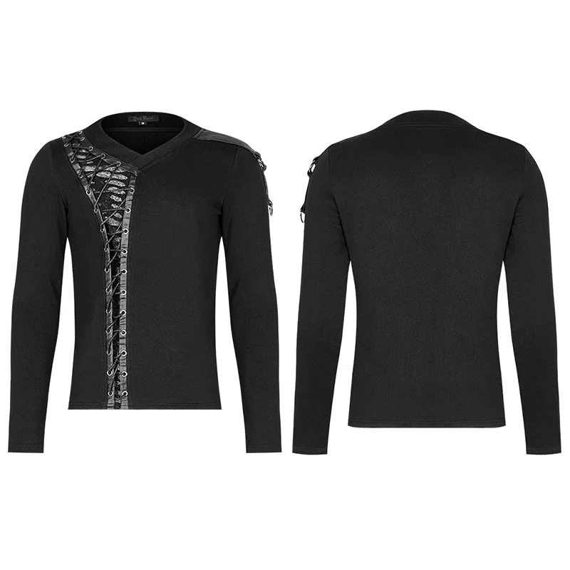 WT-684TCM Gothic V-Neck Long Sleeve T-sleeve - Image 4