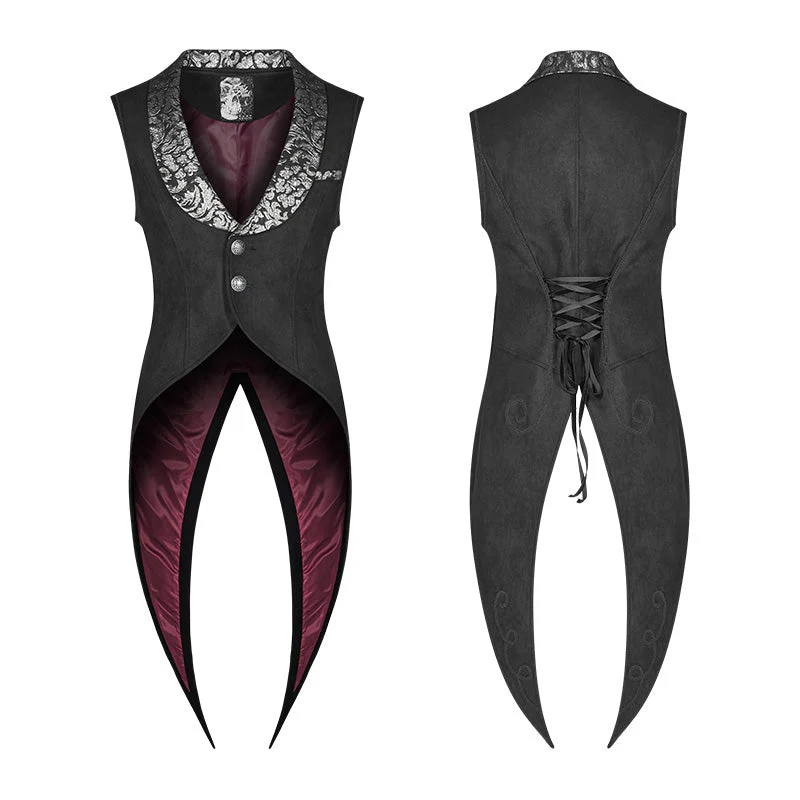 WY-1001 Gothic V-neck Swallow Tail Vest - Image 4