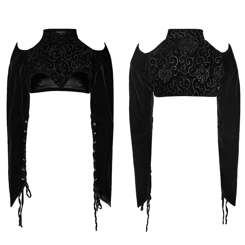 WY-1522XDF Gothic velvet  blossom  Bolero - Image 4