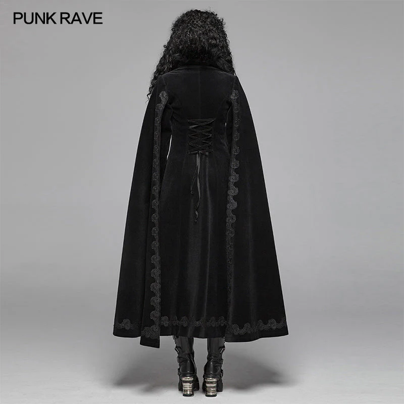 WY-1035 Gothic Vintage Gorgeous Long Coat V-neck Cloak For Women - Image 3