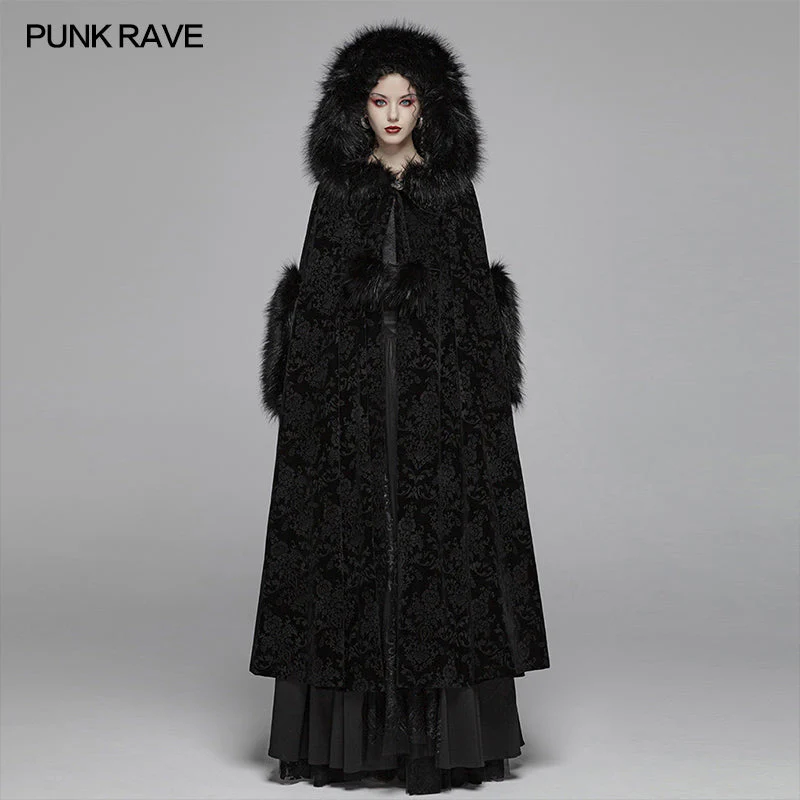 WY-1038 Gothic Winter Gorgeous Hooded Cloak For Women - Image 2