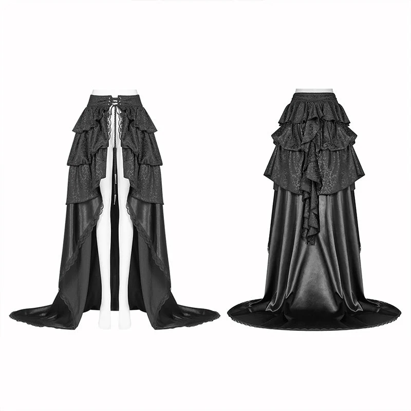 WQ-407 Gothic Women Palace Floor-length Split Skirt - Image 4