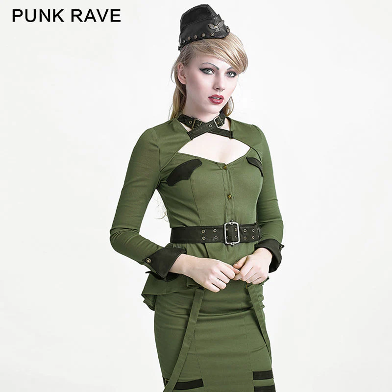 Y-623 Green Military Style Lolita Dresses With Long Sleeves - Image 11