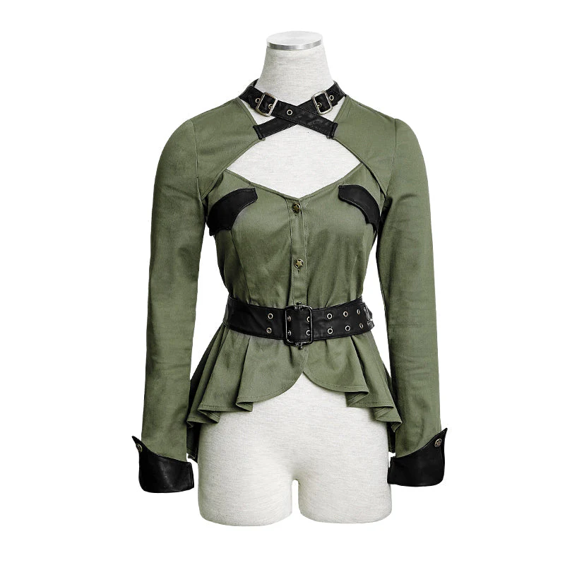 Y-623 Green Military Style Lolita Dresses With Long Sleeves - Image 14