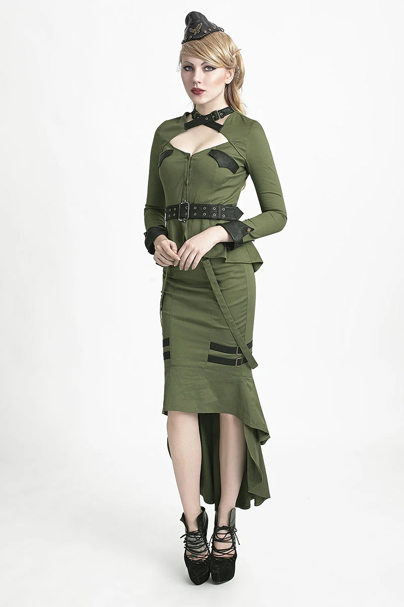 Y-623 Green Military Style Lolita Dresses With Long Sleeves - Image 18