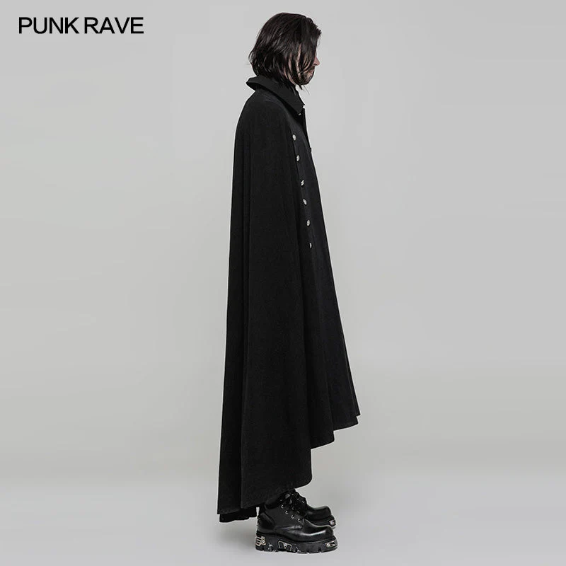 WY-878 Handsome Long Irregular Uniform Gothic Cloak With Sleeve Slit On Front - Image 3