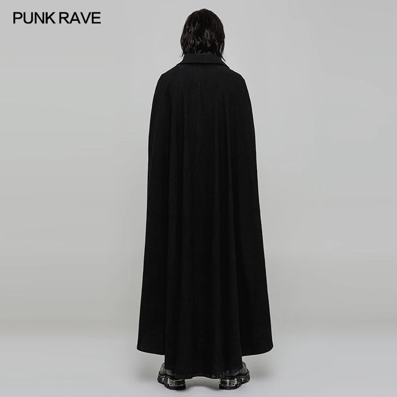 WY-878 Handsome Long Irregular Uniform Gothic Cloak With Sleeve Slit On Front - Image 4