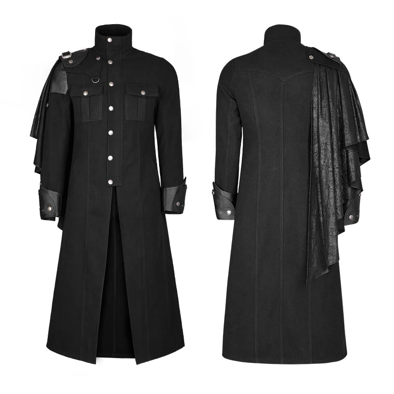 Y-801 Handsome Military Uniform Punk Jacket With Removable Shawl Shoulder - Image 4