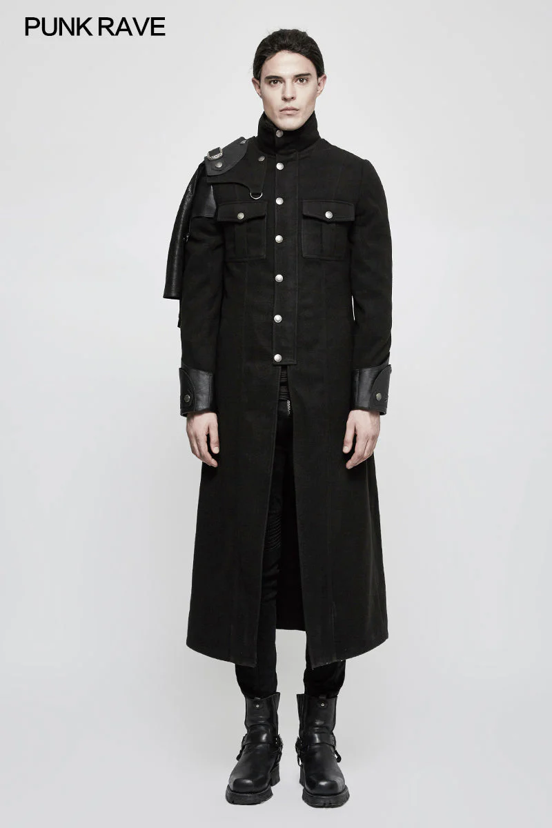 Y-801 Handsome Military Uniform Punk Jacket With Removable Shawl Shoulder - Image 6