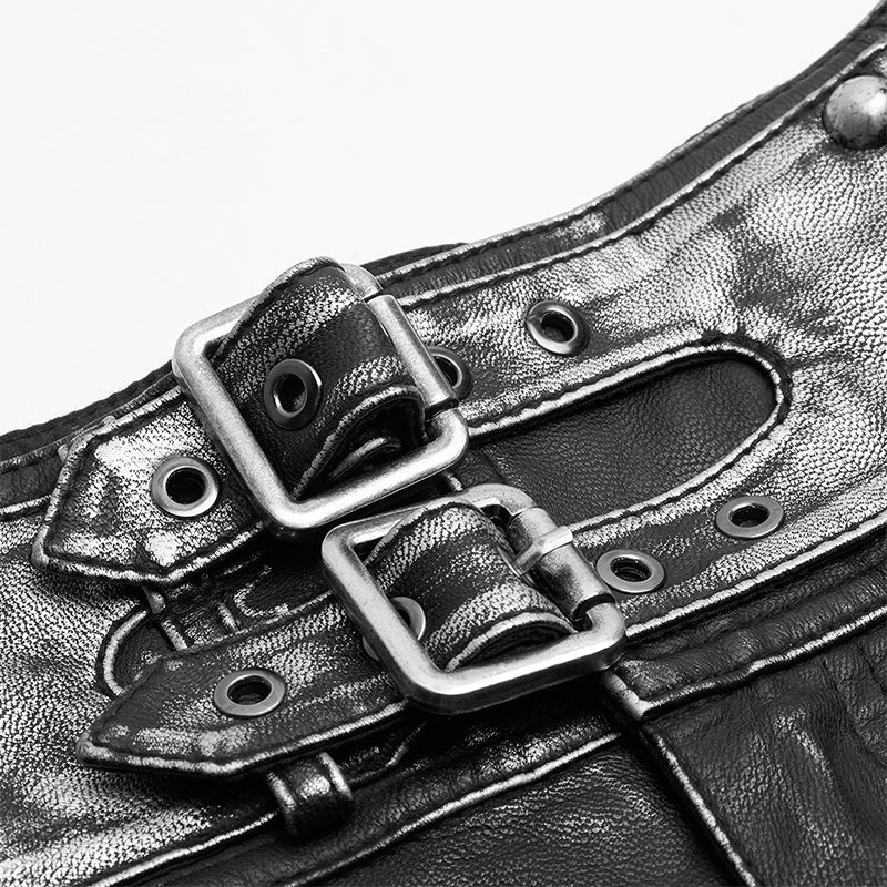 WK-380 Handsome Punk PU Leather Shorts Pant - Image 5