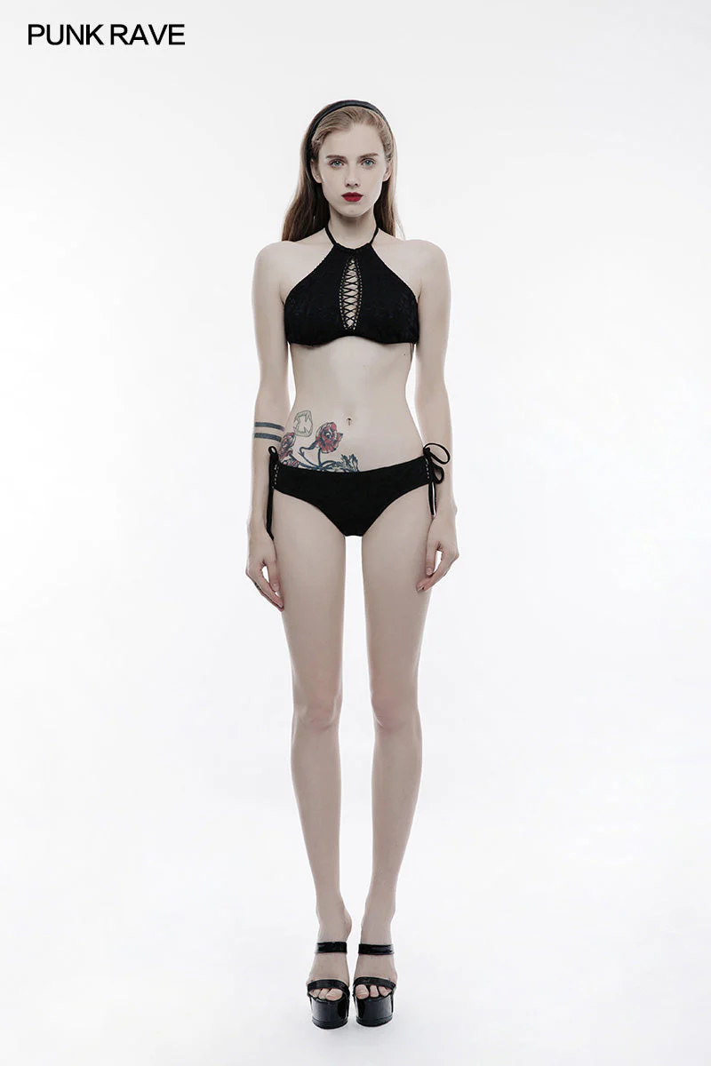 WS-249 High Elastic Gothic Accessories Lace Sexy Swimwear Bottom - Image 6