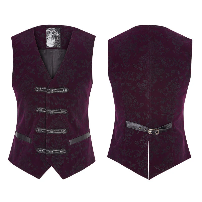 Y-813 High Quality Velvet Printing Gothic Vest For Men - Image 10
