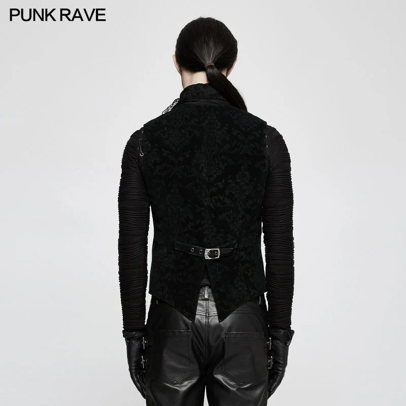 Y-813 High Quality Velvet Printing Gothic Vest For Men - Image 13
