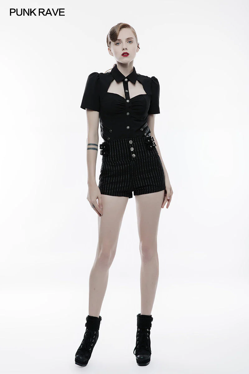 OPK-146 High Waist Slimming Elastic Short Punk Pants - Image 6