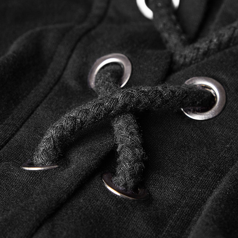 T-483 Hooded Loop Sleeve Long Punk Sweaters For Men - Image 5