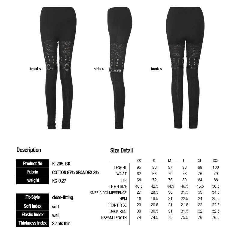 K-205 Hot Girls Sexy Tight Punk Pants Leggings - Image 6