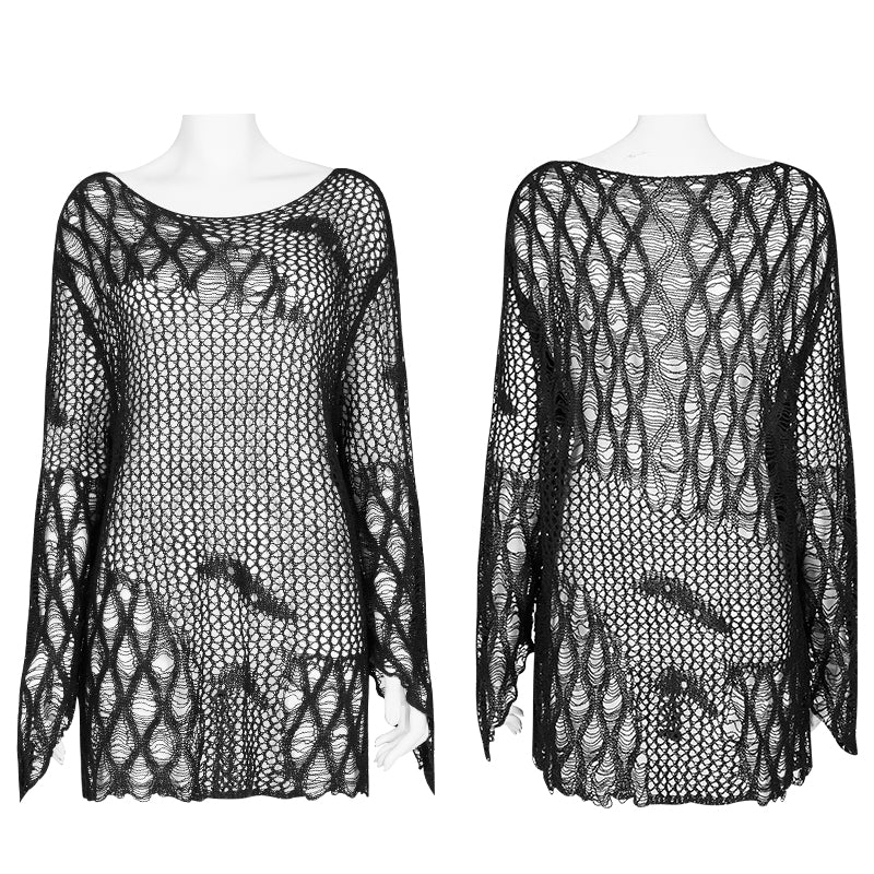 WM-066TMF Irregular hollow sweaters - Image 4