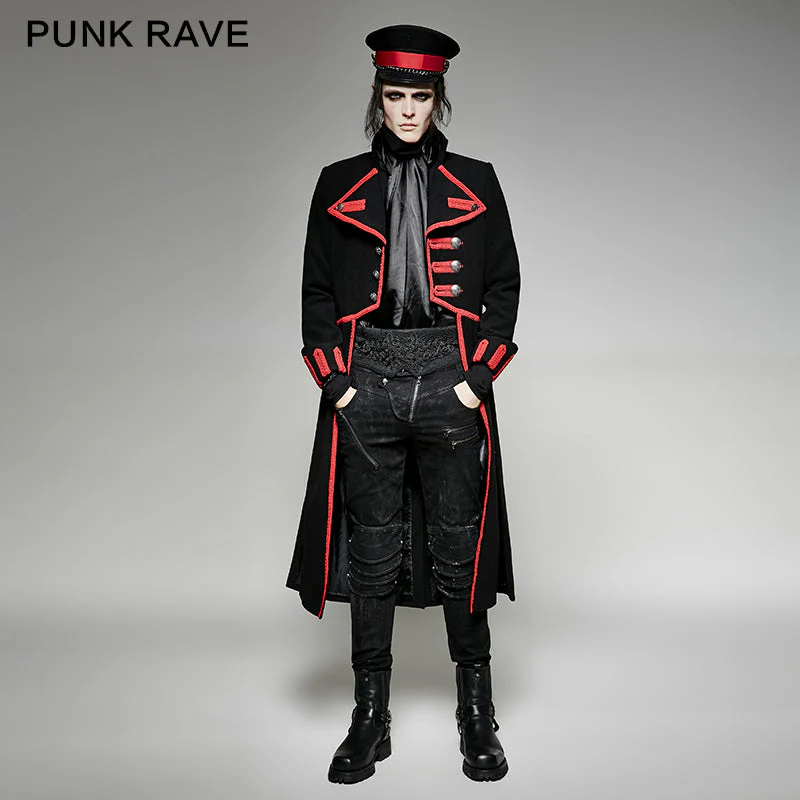 Y-713 Irregular Long Punk Trench Coat Using Western Wool - Image 3