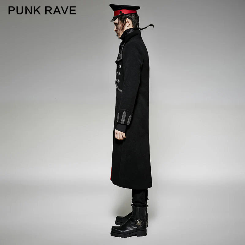 Y-713 Irregular Long Punk Trench Coat Using Western Wool - Image 8