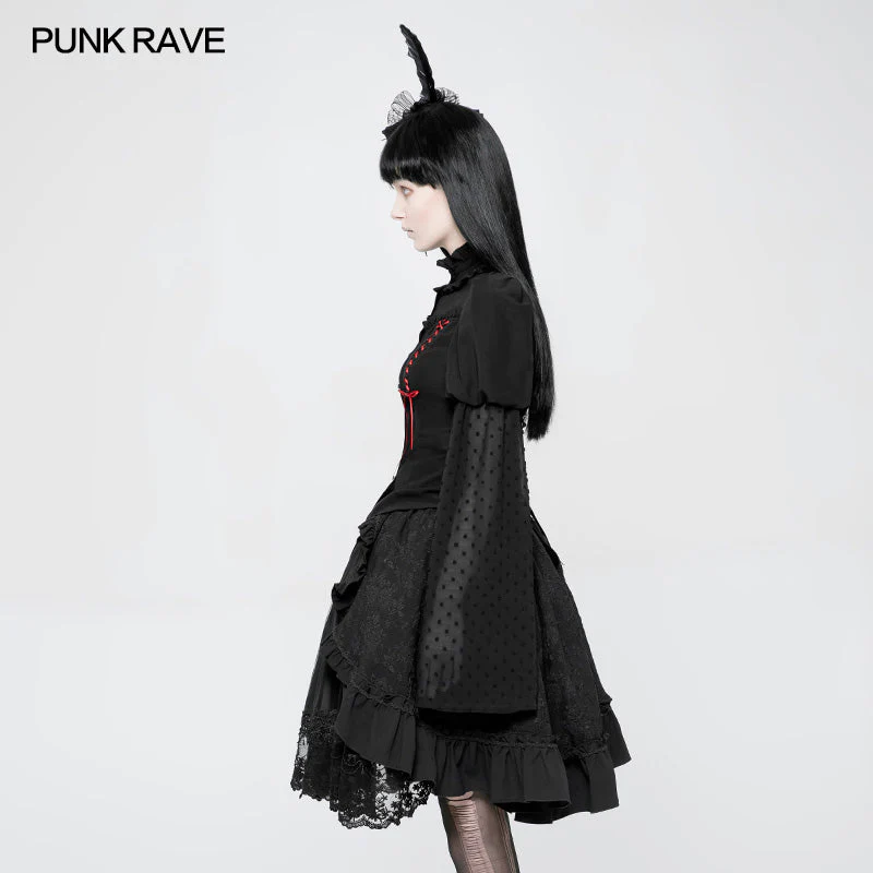 WLY-075 Kawaii Classic Lolita Trumpet Sleeve Gothic Shirt For Women - Image 2