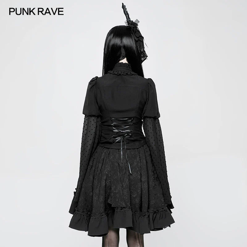 WLY-075 Kawaii Classic Lolita Trumpet Sleeve Gothic Shirt For Women - Image 3