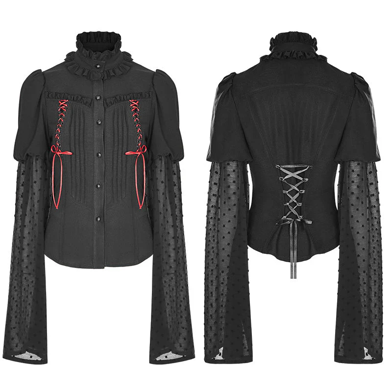 WLY-075 Kawaii Classic Lolita Trumpet Sleeve Gothic Shirt For Women - Image 4