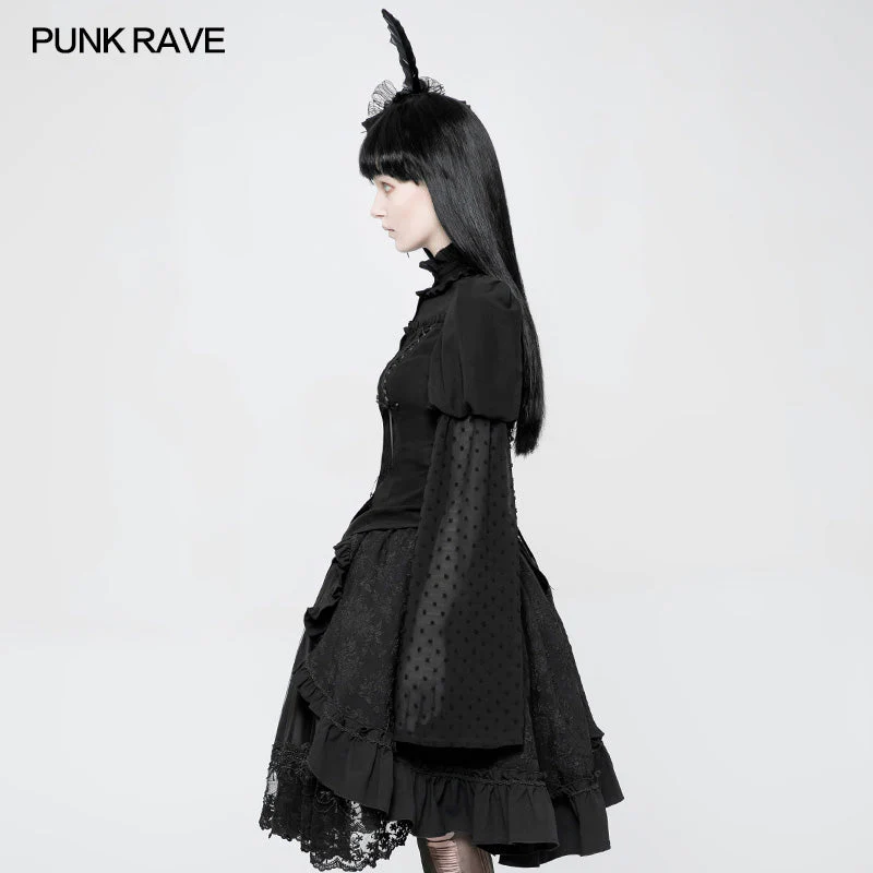 WLY-075 Kawaii Classic Lolita Trumpet Sleeve Gothic Shirt For Women - Image 7
