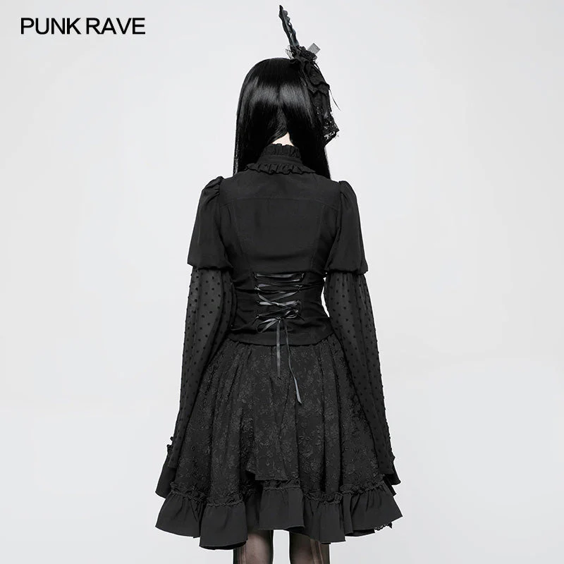 WLY-075 Kawaii Classic Lolita Trumpet Sleeve Gothic Shirt For Women - Image 8