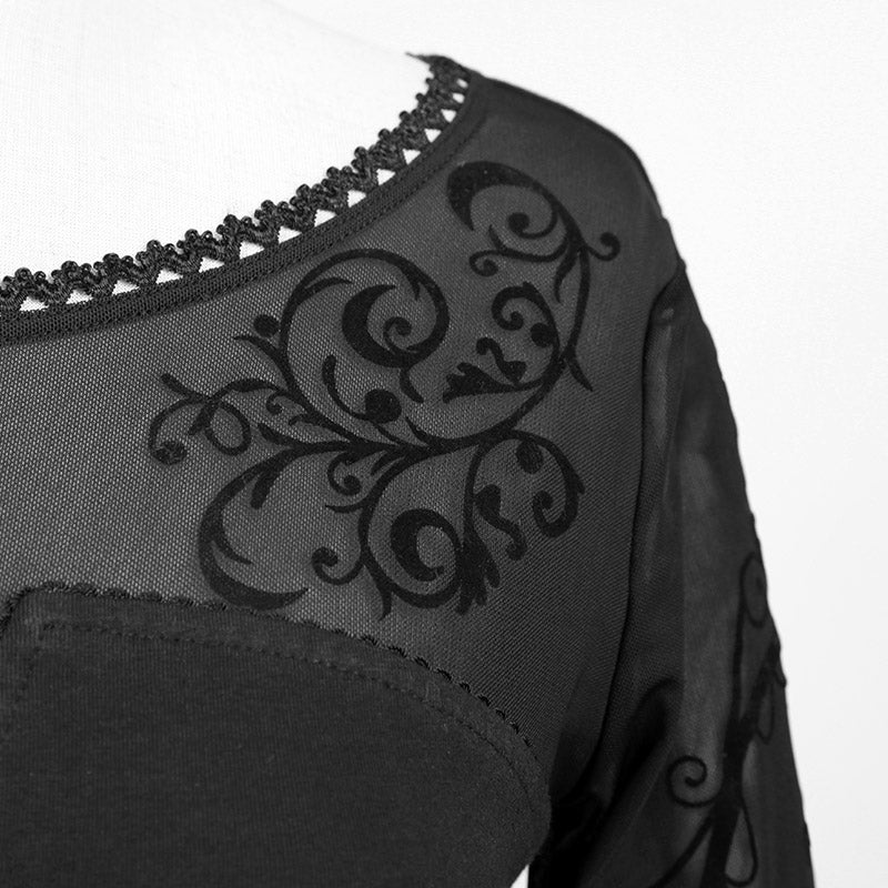 Q-215 Court Printing Pattern Knee Length Casual Gothic Dresses - Image 3