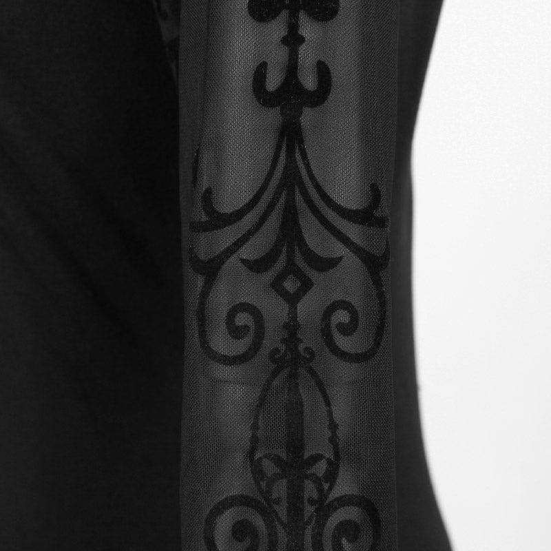 Q-215 Court Printing Pattern Knee Length Casual Gothic Dresses - Image 4