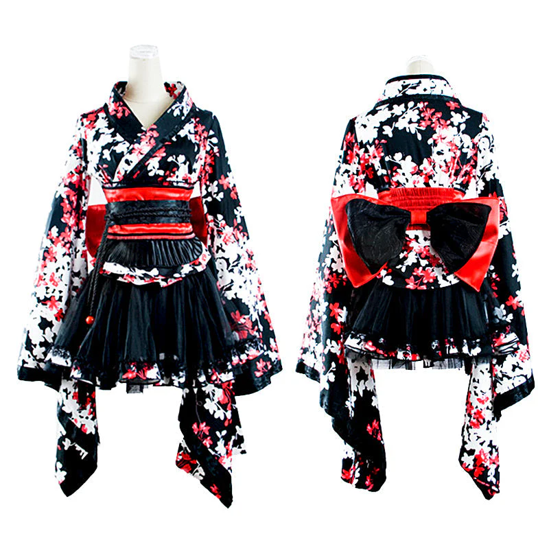 LQ-001 Knee-length Cute Kimono Lolita Dress For Girls - Image 4