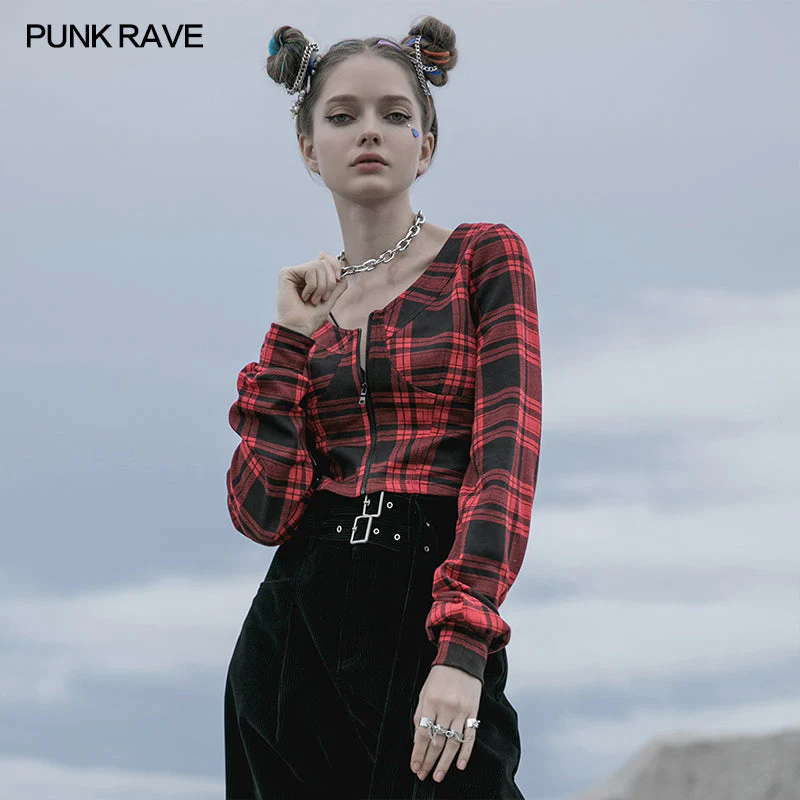 OPY-481XDF Knitted plaid short coat