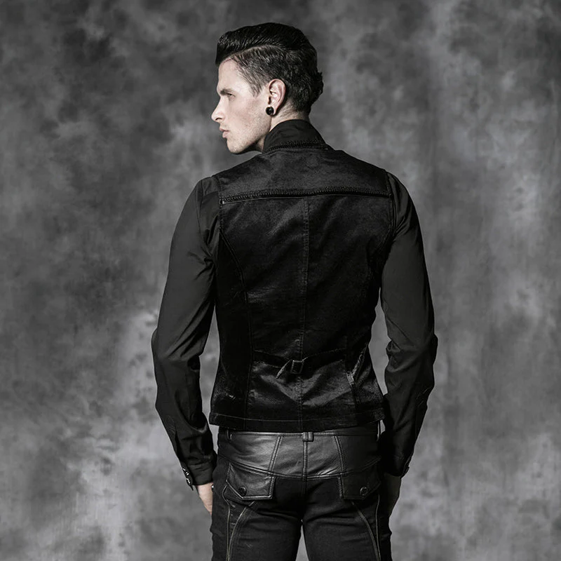 Y-481 Latest black Fashion Noble Punk Vest - Image 2