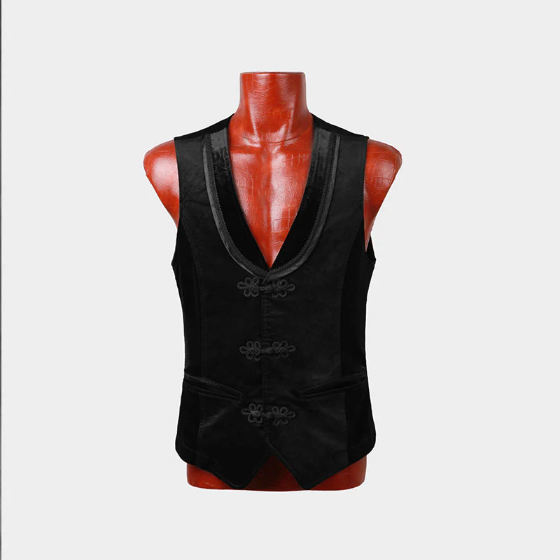Y-481 Latest black Fashion Noble Punk Vest - Image 3