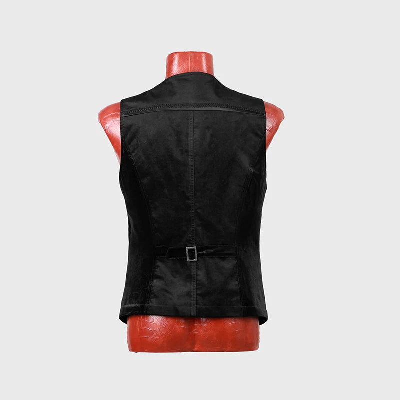 Y-481 Latest black Fashion Noble Punk Vest - Image 4