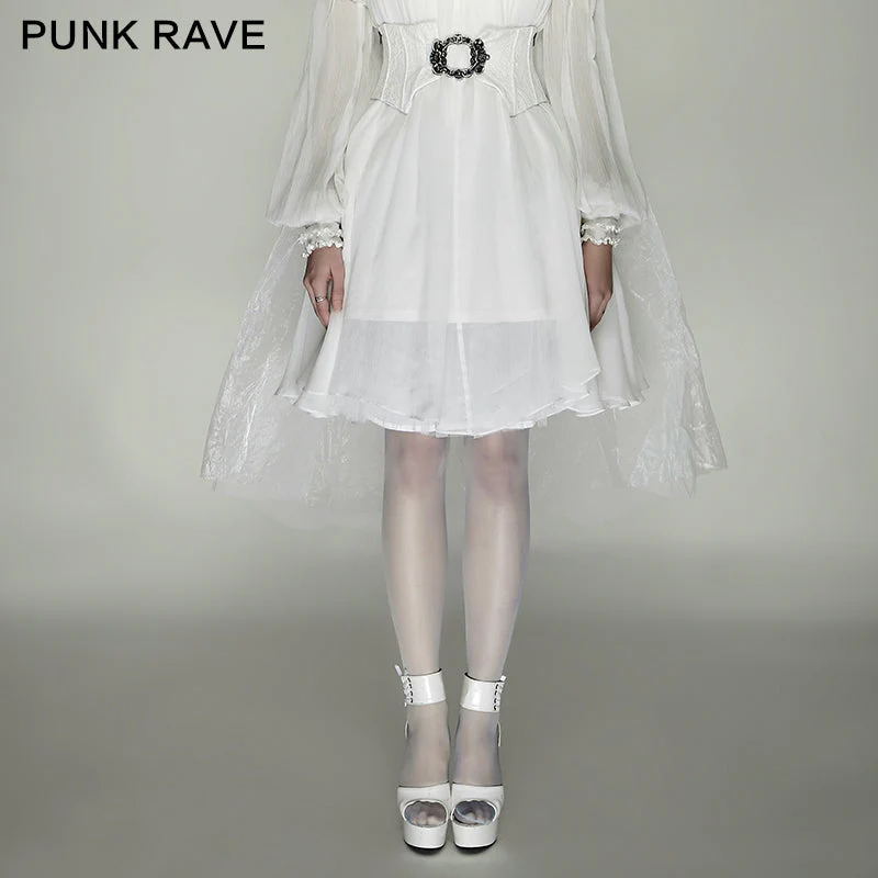 Q-287 Latest Cute Short Net Mesh Swallowtail Mini Lace Gothic Dress - Image 3