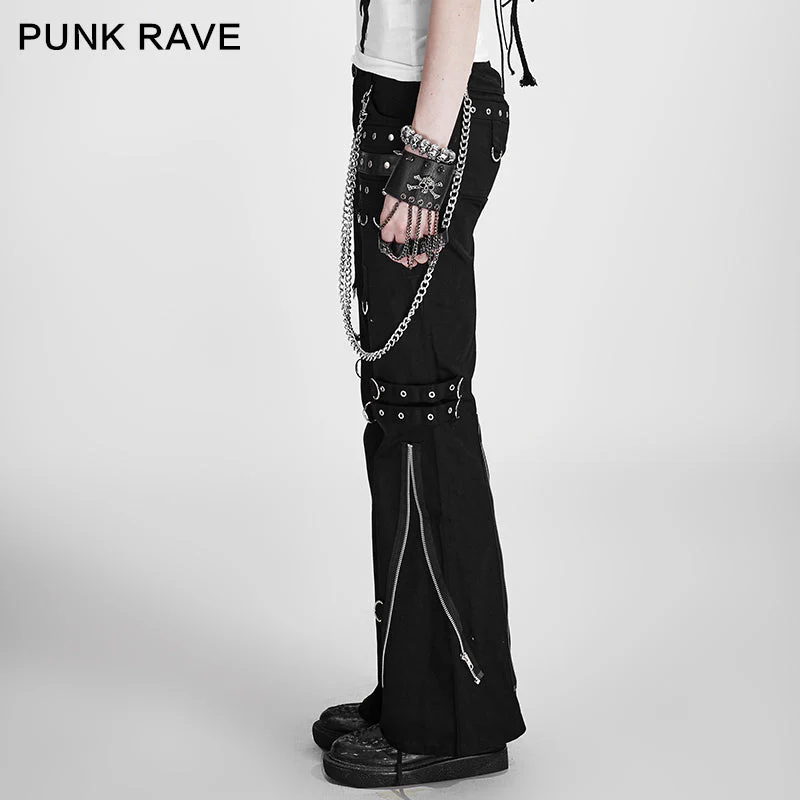 Leg Hypertrophy K-028 Latest Fashion Loose Zipper Motocross Punk Pants - Image 3