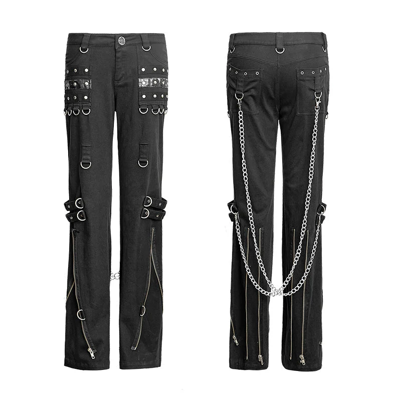 Leg Hypertrophy K-028 Latest Fashion Loose Zipper Motocross Punk Pants - Image 5