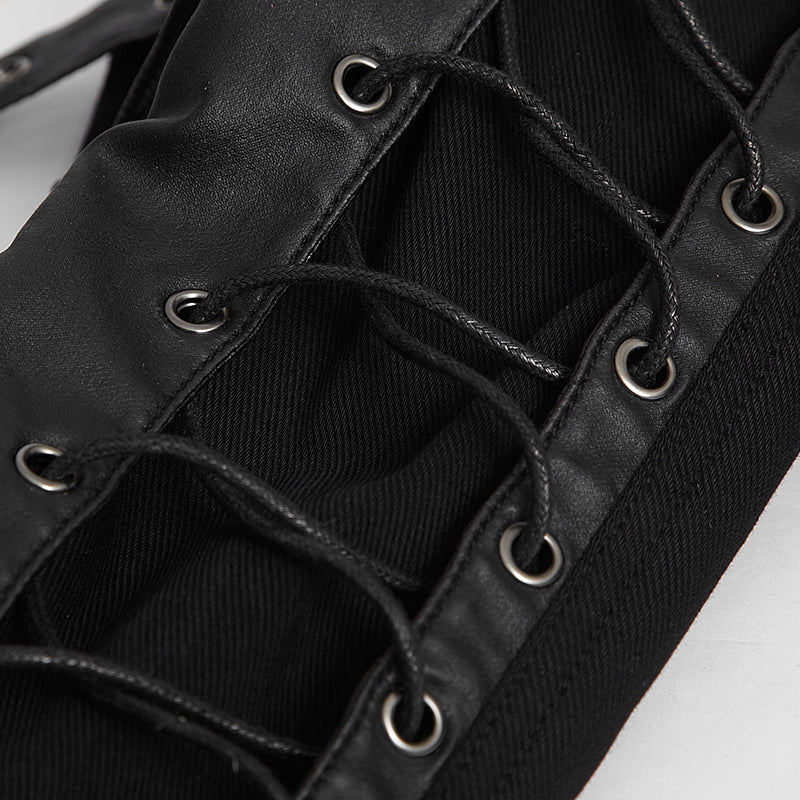 K-227 Latest Fashion Sexy Slim Lace Up Skinny Gothic Pants For Women - Image 5
