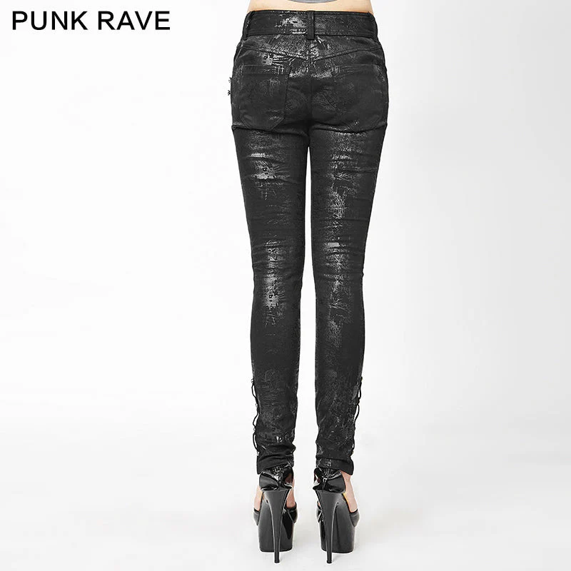 K-228 For Women Latest Fashion Skinny Slim Tight Gothic Pants - Image 2