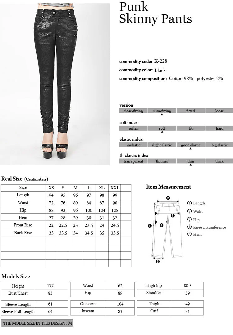 K-228 For Women Latest Fashion Skinny Slim Tight Gothic Pants - Image 6