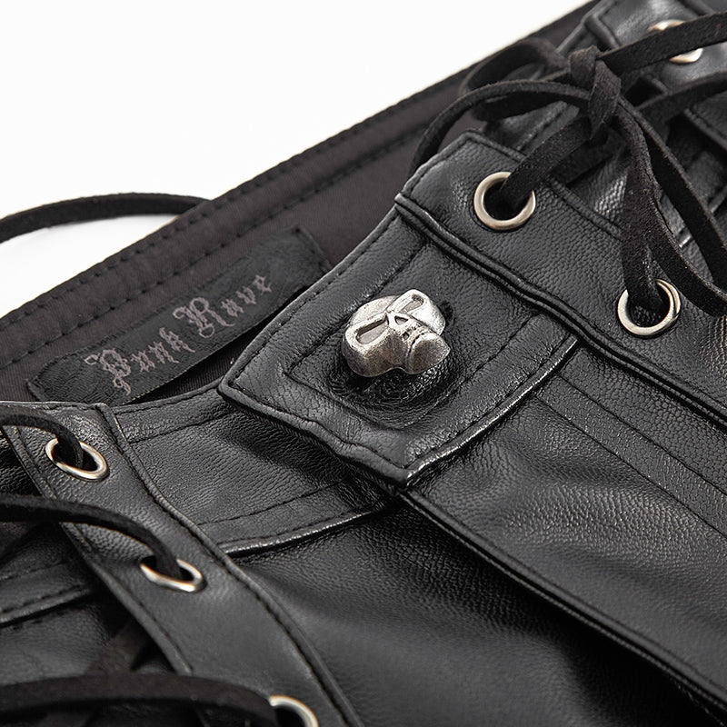 K-229 Latest Fashion Strap Leather Punk Pants For Women - Image 5