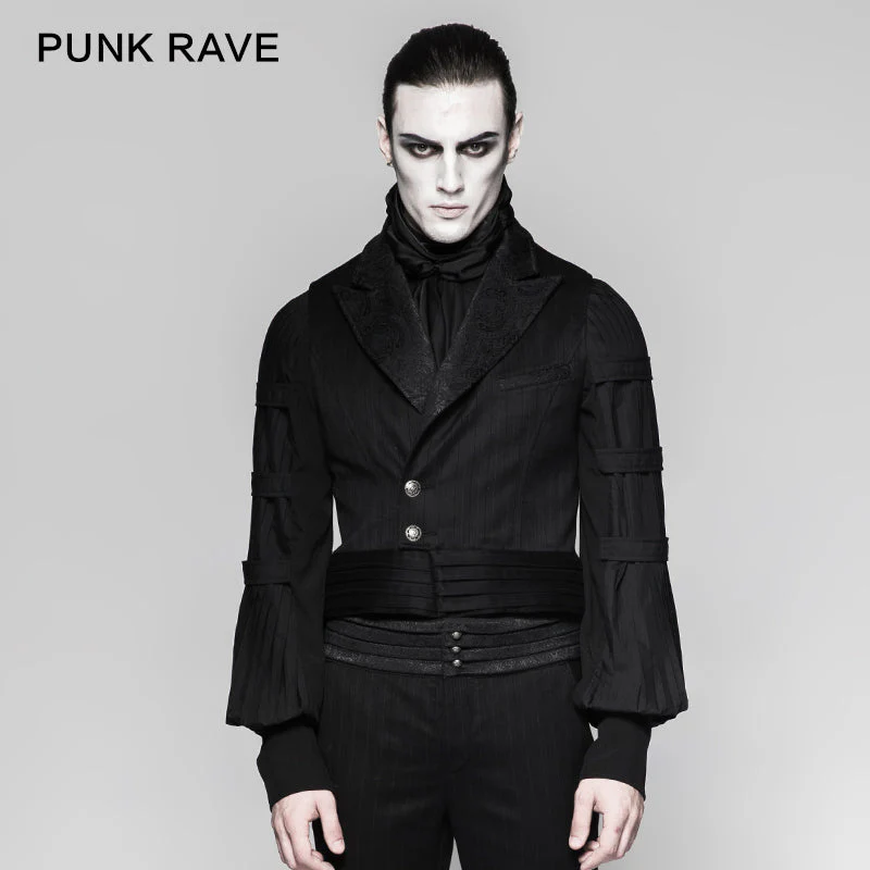 Y-743 Latest Festival Velvet black Mens Striped Punk Vest